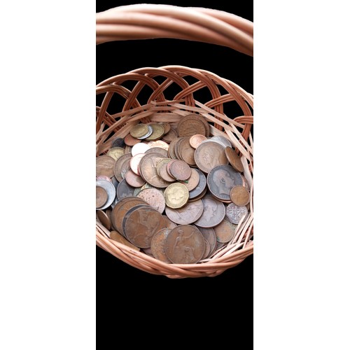 696 - BASKET OF COINS