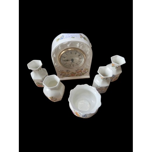 699 - 5 PIECES OF ANYSLEY (CLOCK'POT'VASES)