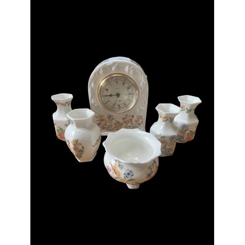 699 - 5 PIECES OF ANYSLEY (CLOCK'POT'VASES)