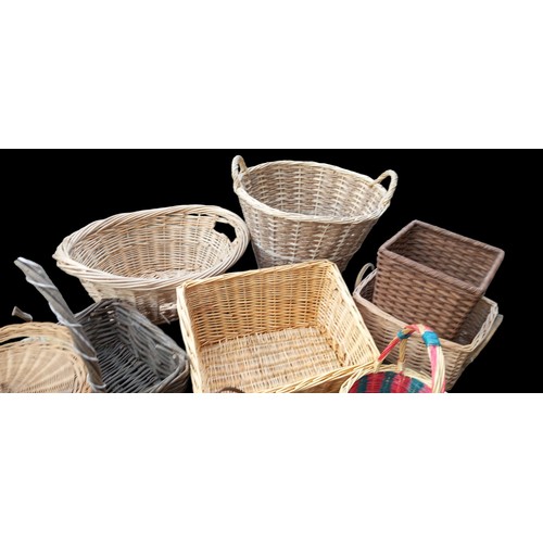 8 - MIXED LOT OF WILLOW AND CANE BASKETS