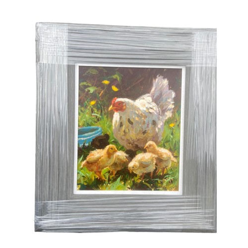 78 - MOTHER HEN A PAINTING BY DOANLD McNAUGHTON 17X19