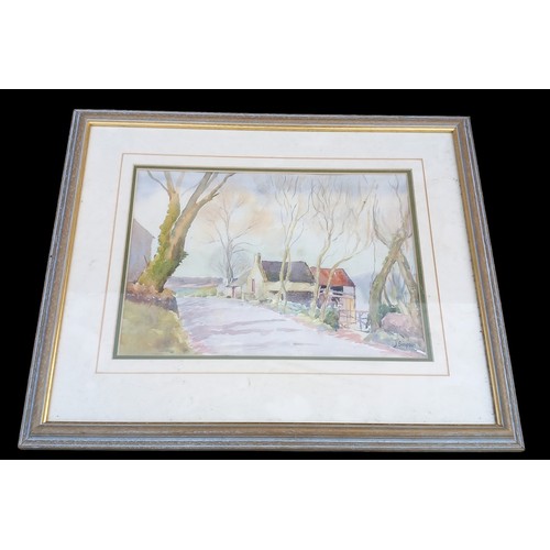 85 - COUNTRY SCENE WATERCOLOUR SIGNED J.SIMPSON 20x17