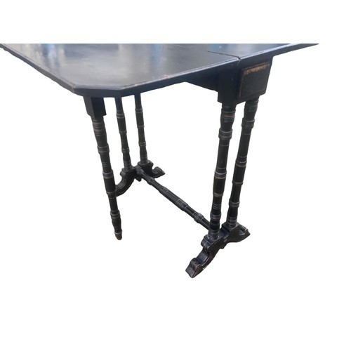 90 - AN ANTIQUE EBONY SUTHERLAND TABLE