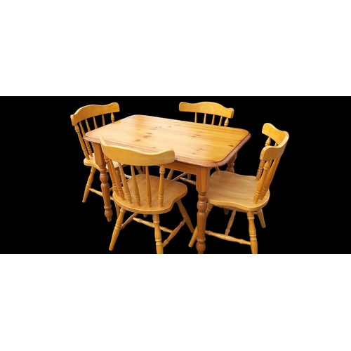 102 - A PINE TABLE & 4 CHAIRS