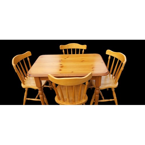 102 - A PINE TABLE & 4 CHAIRS