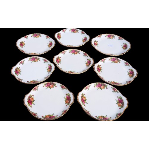 136 - 8 OLD COUNTRY ROSE SANDWICH SERVING PLATES