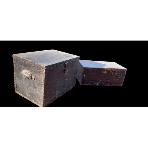 153 - 2 ANTIQUE PINE BOXES