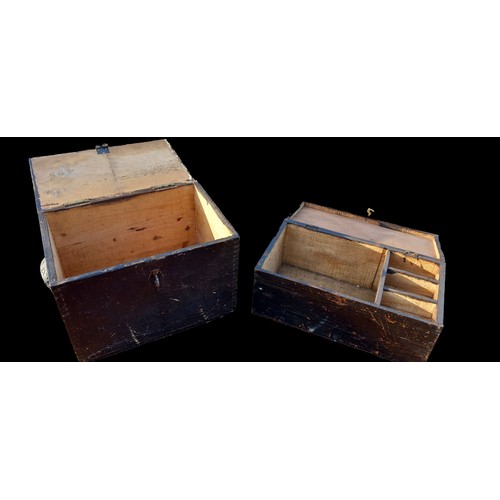 153 - 2 ANTIQUE PINE BOXES