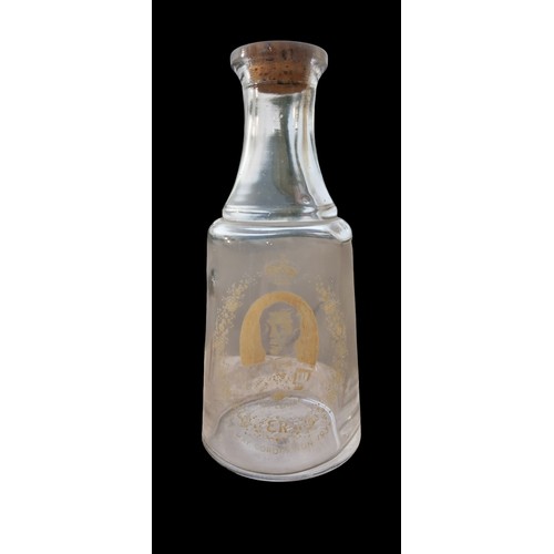 160 - A H.M KING EDWARD VII 1937 CORONATION BOTTLE WITH CORK STOPPER 8