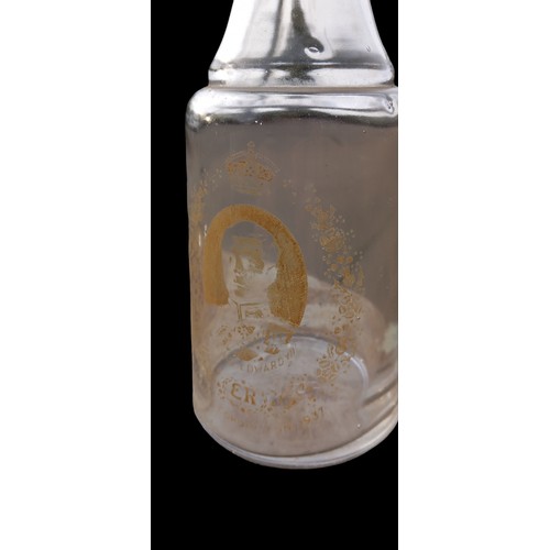 160 - A H.M KING EDWARD VII 1937 CORONATION BOTTLE WITH CORK STOPPER 8