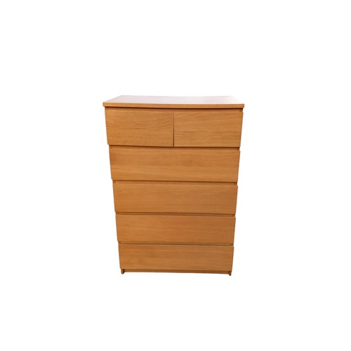 165 - OAK 2 OVER 4 CHEST OF DRAWERS