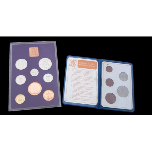 239 - 1970 CASED COINS AND CASED BRITAINS 1ST DECIMAL COINS