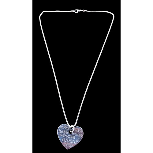 243 - A SILVER LOVE LOVE PENDANT ON SILVER CHAIN