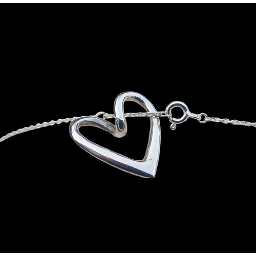 247 - SILVER BRACELET WITH HEART FOB