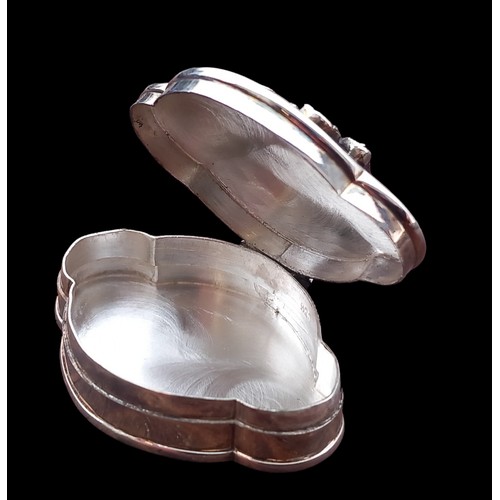 259 - A SILVER PILL BOX ADORNBED WITH A BUTTERFLY SET WITH A MARACSITE & GARNET