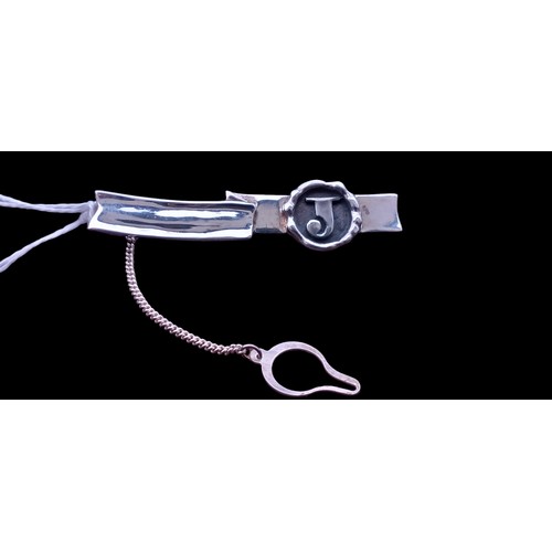 262 - SILVER TIE CLIP WITH INITIAL 