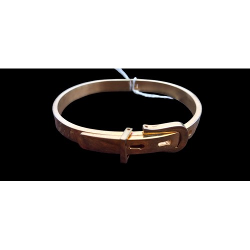 266 - GOLD PLATED BELT STYLE BANGLE