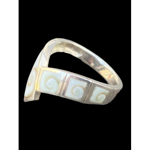 267 - A BEAUTIFUL ENAMELLED SILVER RING