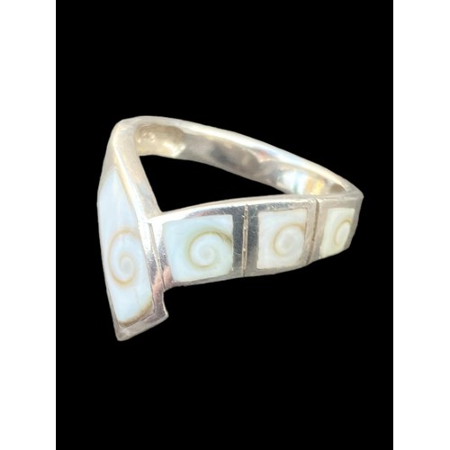 267 - A BEAUTIFUL ENAMELLED SILVER RING