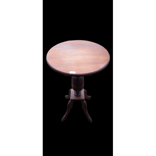 288 - ANTIQUE OAK TILT TOP TABLE ON QUAD BASE 19