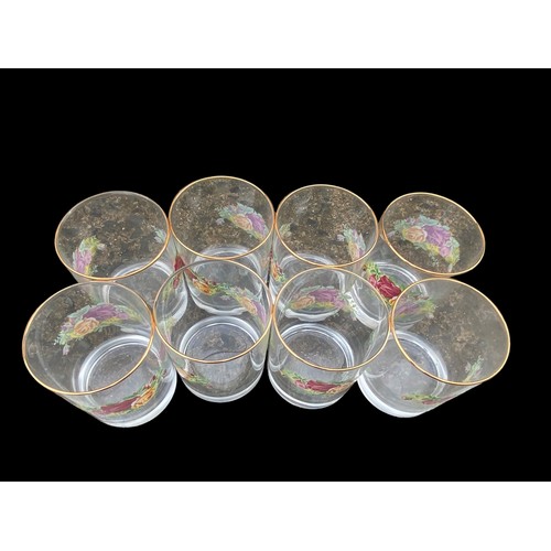 290 - 8 OLD COUNTRY ROSE PATTENED GLASSES