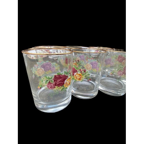 290 - 8 OLD COUNTRY ROSE PATTENED GLASSES