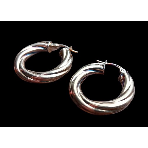 532 - TWISTED HOOP 9CT GOLD EARRINGS 2.75G