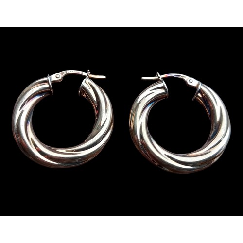 532 - TWISTED HOOP 9CT GOLD EARRINGS 2.75G