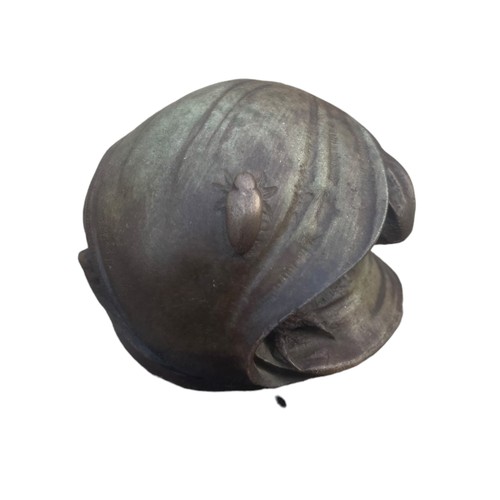 547 - A St PETERSBURG RUSSIAN FROG PAPERWEIGHT/ORNAMENT IN BRONZE FINISH ART NOVEAU STYLE WITH MARKINGS TO... 