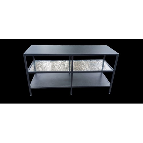 10 - BLACK METAL 3 TIER TV STAND