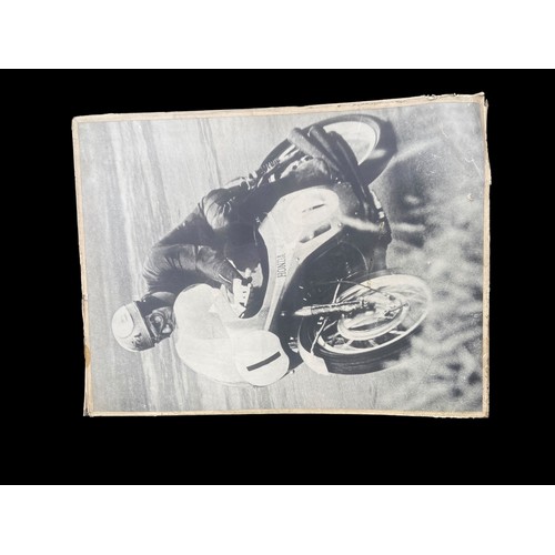 8 - COLLECTION OF MOTORBIKE PRINTS AND PAINTINGS TO INCLUDE SIGNED ITEMS