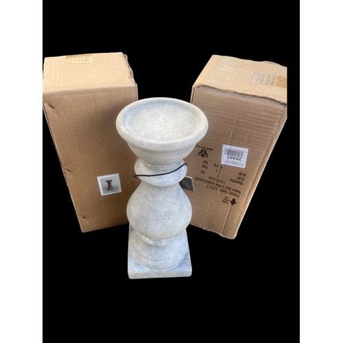 60 - 3 NEW STONEARWARE STYLE CANDLE STANDS 12