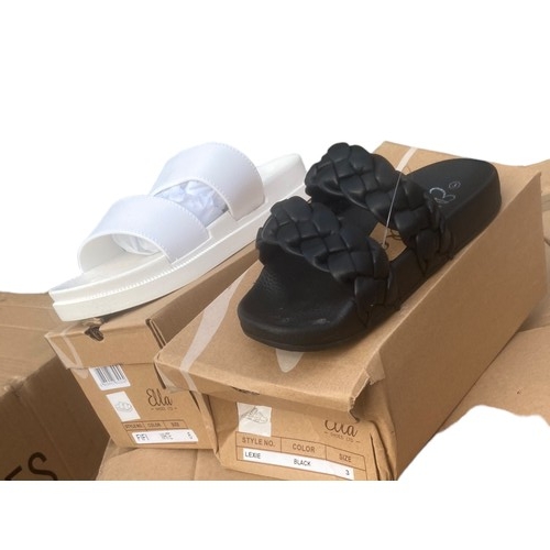 88 - 4 BOXES OF NEW WOMANS SHOES VARIES SIZES BY ELLA 18 TO A BOX