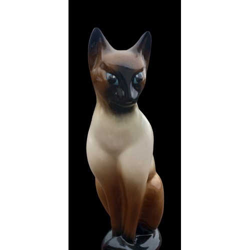 97 - GLAZED POTTERY SIAMESE CAT 15