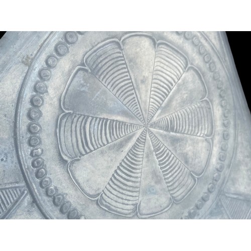 111 - UNUSAL EMBOSSED PEWTER TRAY