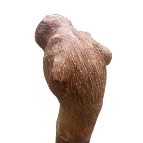 127 - A LARGE WALKING STICK WITH AN OTTER HEAD HANDLE