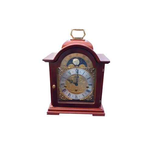 133 - GERMAN MOVING DIAL MAHOGANY MANTLE CLOCK