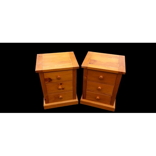 142 - PAIR OF PINE 3 DRAWER BEDSIDES