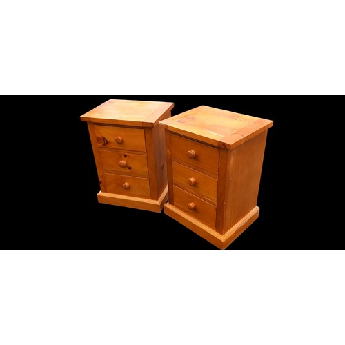 142 - PAIR OF PINE 3 DRAWER BEDSIDES