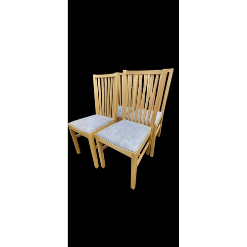 147 - 4 BEECH FRAME DINING CHAIRS