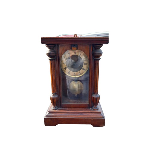 158 - ANTIQUE MAHOGANY GINGER BREAD CLOCK 13x17