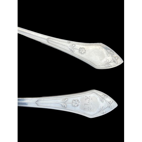 214 - 2 STUNNING SILVER SPOON WITH FLORAL DESIGN 96.47gms