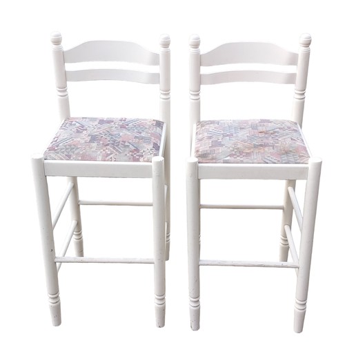 324 - PAIR OF WHITE HIGH CHAIRS