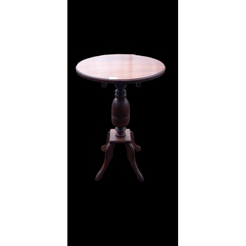 278 - ANTIQUE OAK TILT TOP TABLE ON QUAD BASE 19