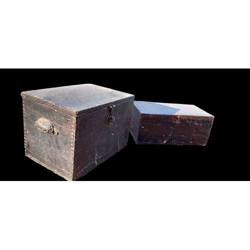 143 - 2 ANTIQUE PINE BOXES