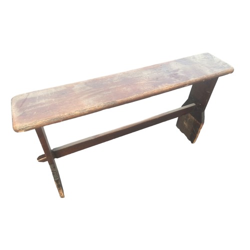 330 - AN ANTIQUE PINE DOUBLE STOOL