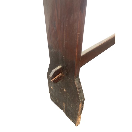 330 - AN ANTIQUE PINE DOUBLE STOOL