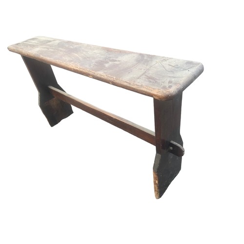 330 - AN ANTIQUE PINE DOUBLE STOOL