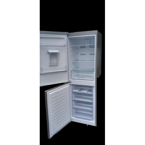 383 - SILVER INDESIT FRIDGE FREEZER WITH WATER DISPENSER