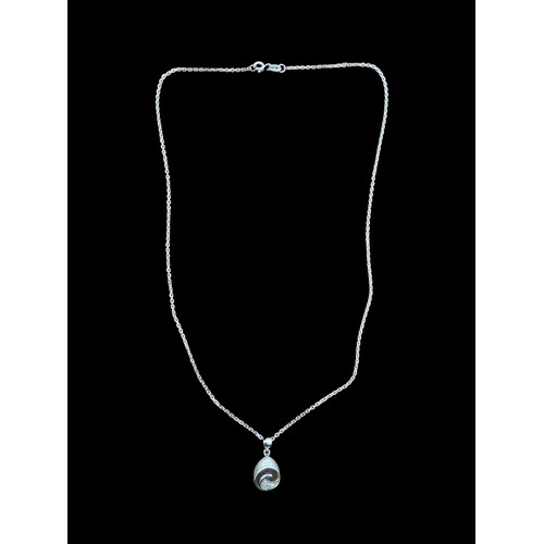 404 - DESIGNER SILVER WARE PENDANT ON SILVER CHAIN